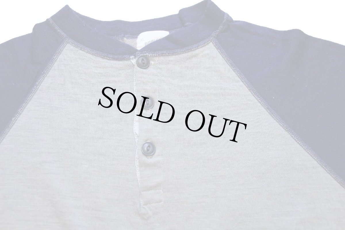 画像4: 80s USA製 PROLON duofold ツートン 切り替え ヘンリーネック ラグラン 2レイヤー アンダーシャツ グレー×紺 (4)