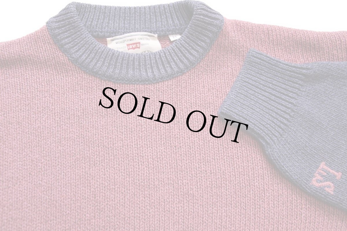 画像3: 90s イタリア製 Levi'sリーバイス マルチカラー 切り替え コットン×アクリルニット セーター M★ユーロ (3)