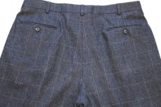 画像5: 00s カナダ製 LANDS'ENDランズエンド ウィンドウペンチェック ツータック スラックス ウールパンツ グレー 36R (5)