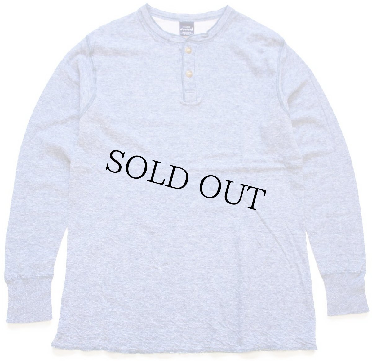 画像2: 90s USA製 duofold ヘンリーネック 2レイヤー アンダーシャツ 杢ブルー (2)