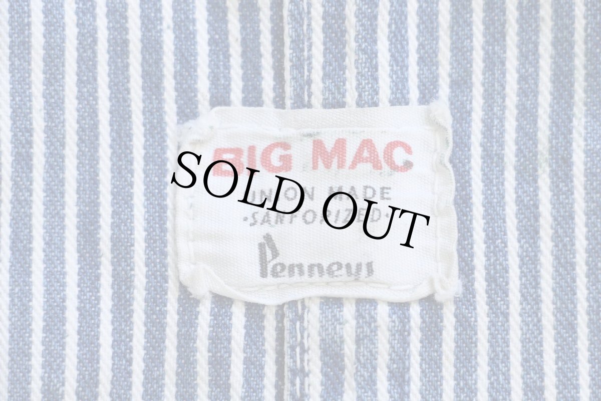 画像5: 60s USA製 Penneys BIGMACビッグマック ペンキ飛び ヒッコリー ストライプ オーバーオール W36 (5)