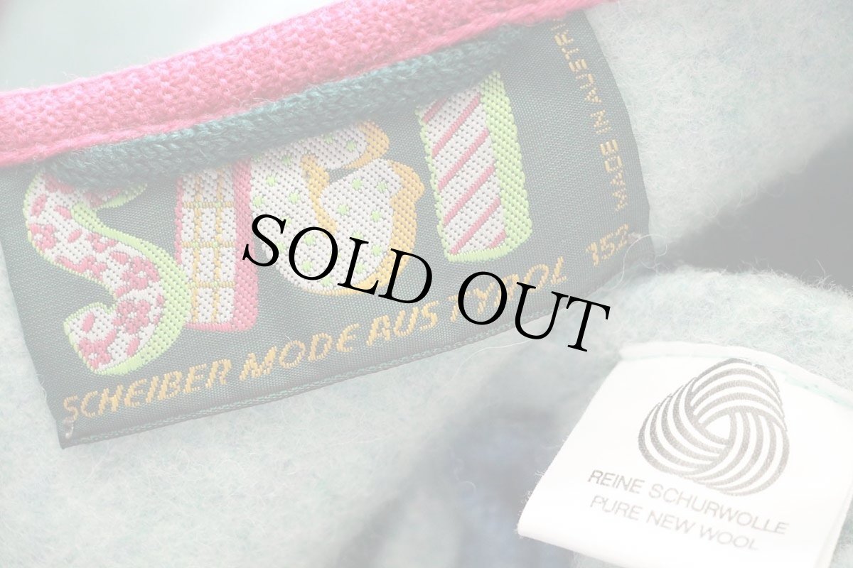 画像5: オーストリア製 SIGI SCHEIBER バルーン アップリケ アート ノーカラー チロリアン ボイルドウール ジャケット (5)