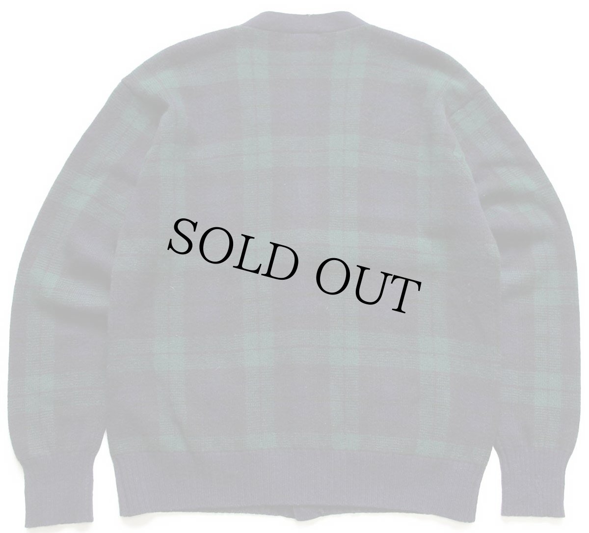 画像2: 90s ポロ ラルフローレン ブラックウォッチ タータンチェック ラムウールニット カーディガン L (2)