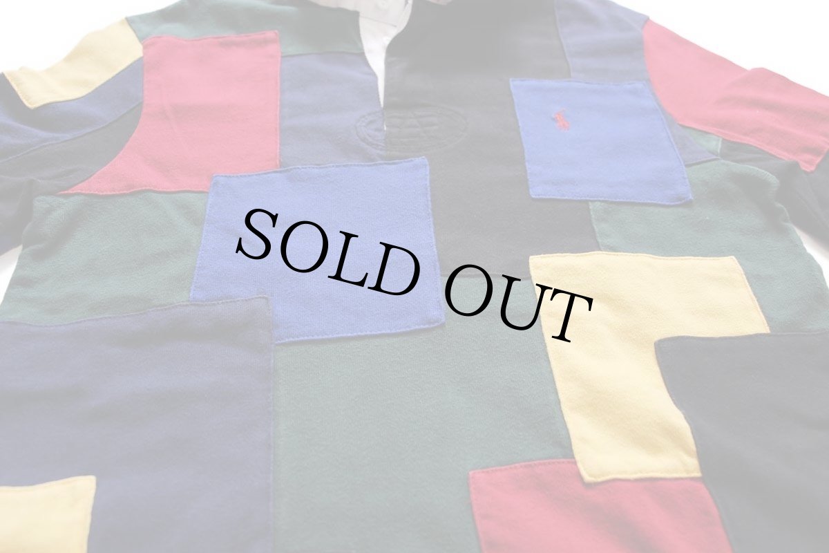 画像4: 00s ポロ ラルフローレン CUSTOM FIT パッチワーク コットン ラガーシャツ M (4)