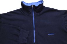 画像3: 90s patagoniaパタゴニア CAPILENEキャプリーン ハイネック ハーフジップ インナー フリース 紺 L (3)