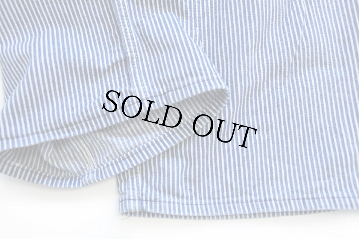 画像10: 80s USA製 OSHKOSH B'GOSH エプロン付き ダブルニー ヒッコリー ストライプ オーバーオール w38 L34 (10)