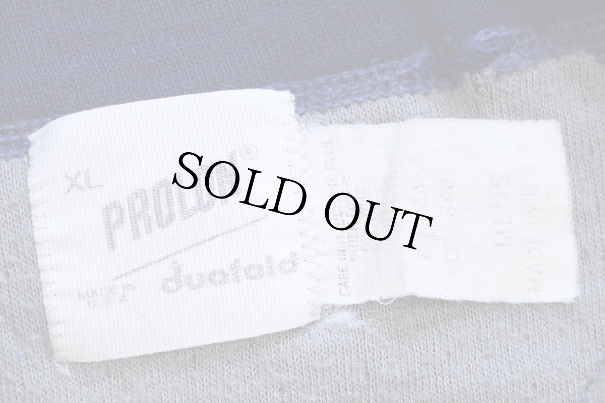 画像5: 80s USA製 PROLON duofold ツートン 切り替え ヘンリーネック ラグラン 2レイヤー アンダーシャツ グレー×紺 (5)