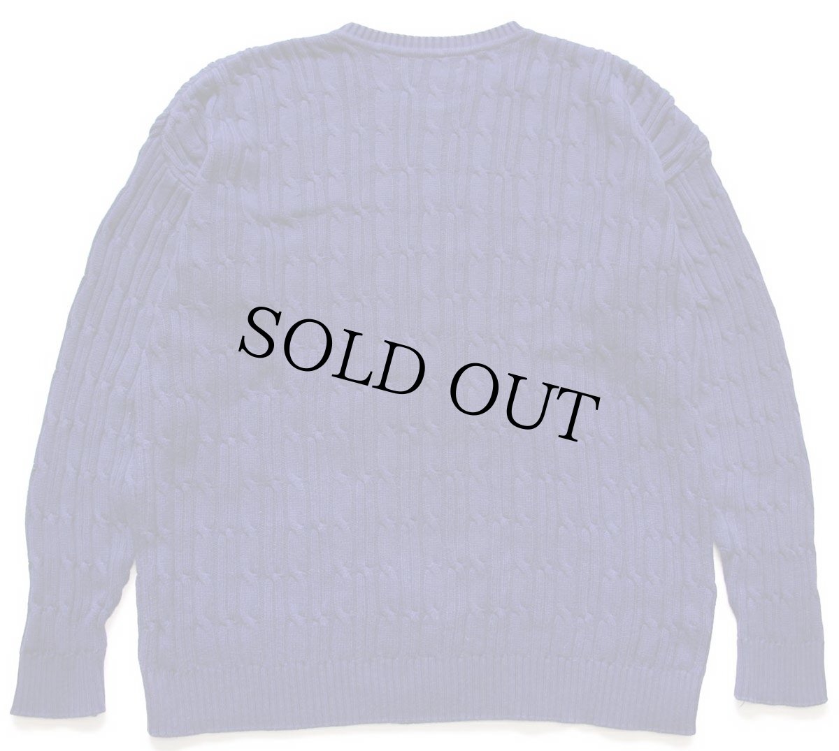 画像2: 90s USA製 Brooks Brothersブルックスブラザーズ ケーブル編み コットンニット セーター 青紺 L (2)