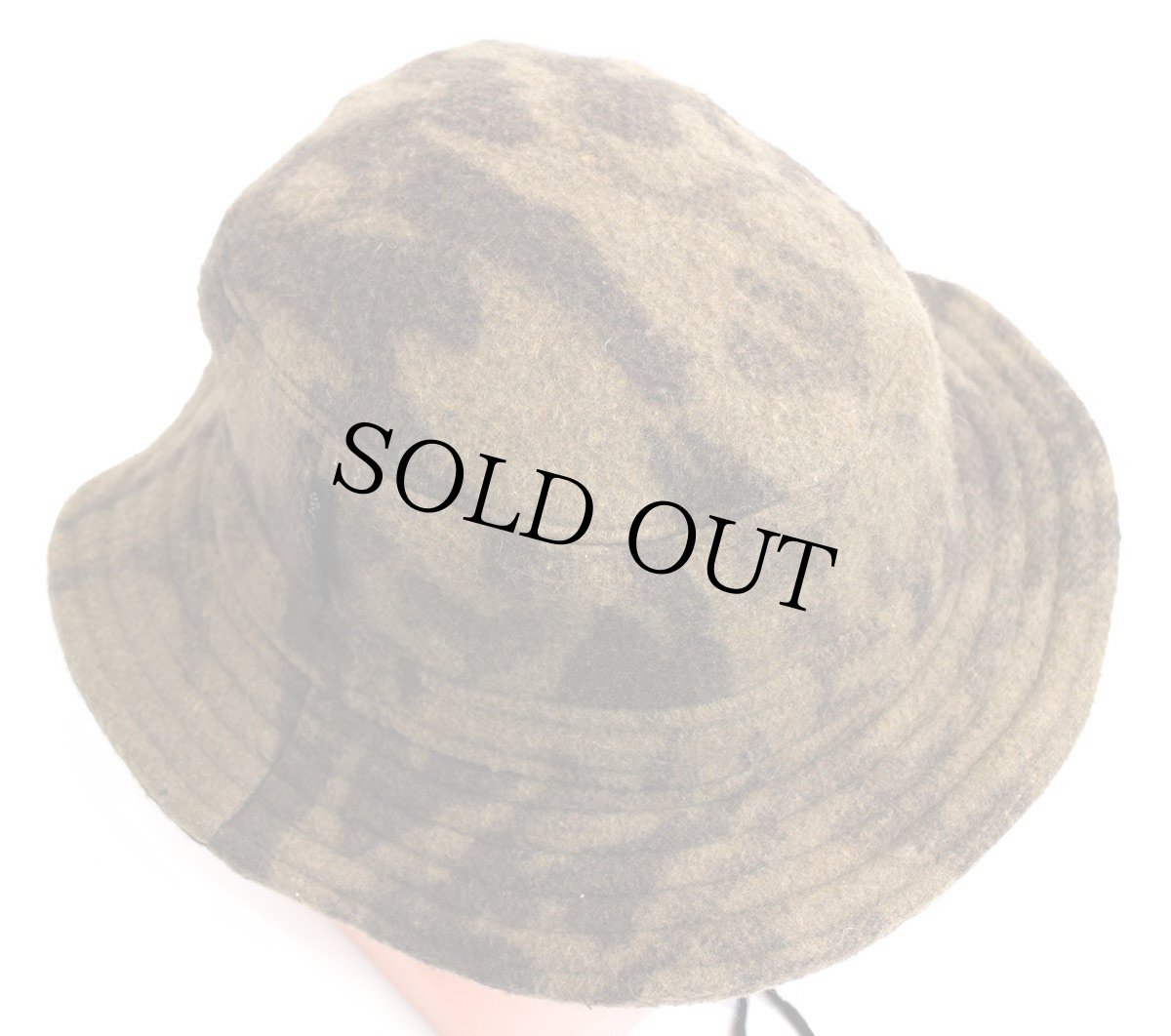 画像5: 00s Columbiaコロンビア 迷彩柄 ウール混 ブーニーハット ブラウン (5)