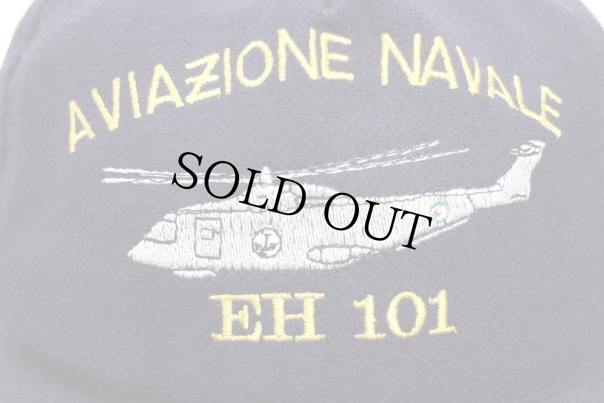 画像5: 80s USA製 AVIAZIONE NAVALE EH 101 ヘリコプター 刺繍 ウールキャップ 紺 L (5)