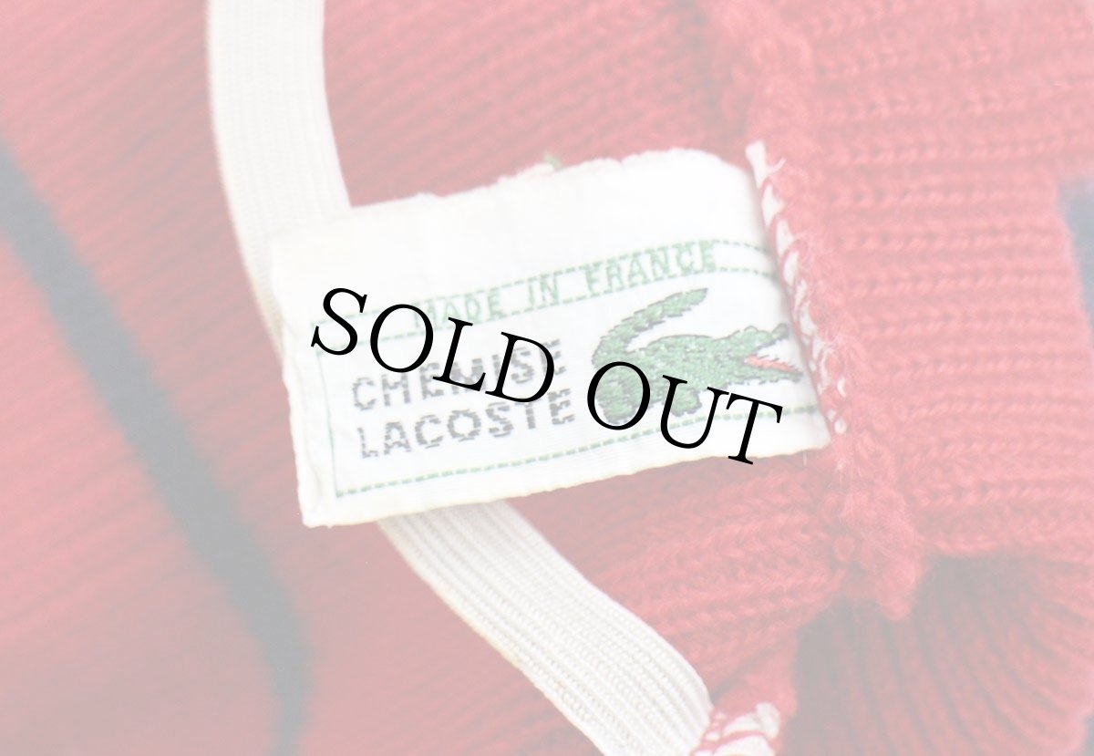 画像6: 70s フランス製 CHEMISE LACOSTE ラコステ マルチカラー 切り替え アクリル ニットキャップ★ニット帽 (6)