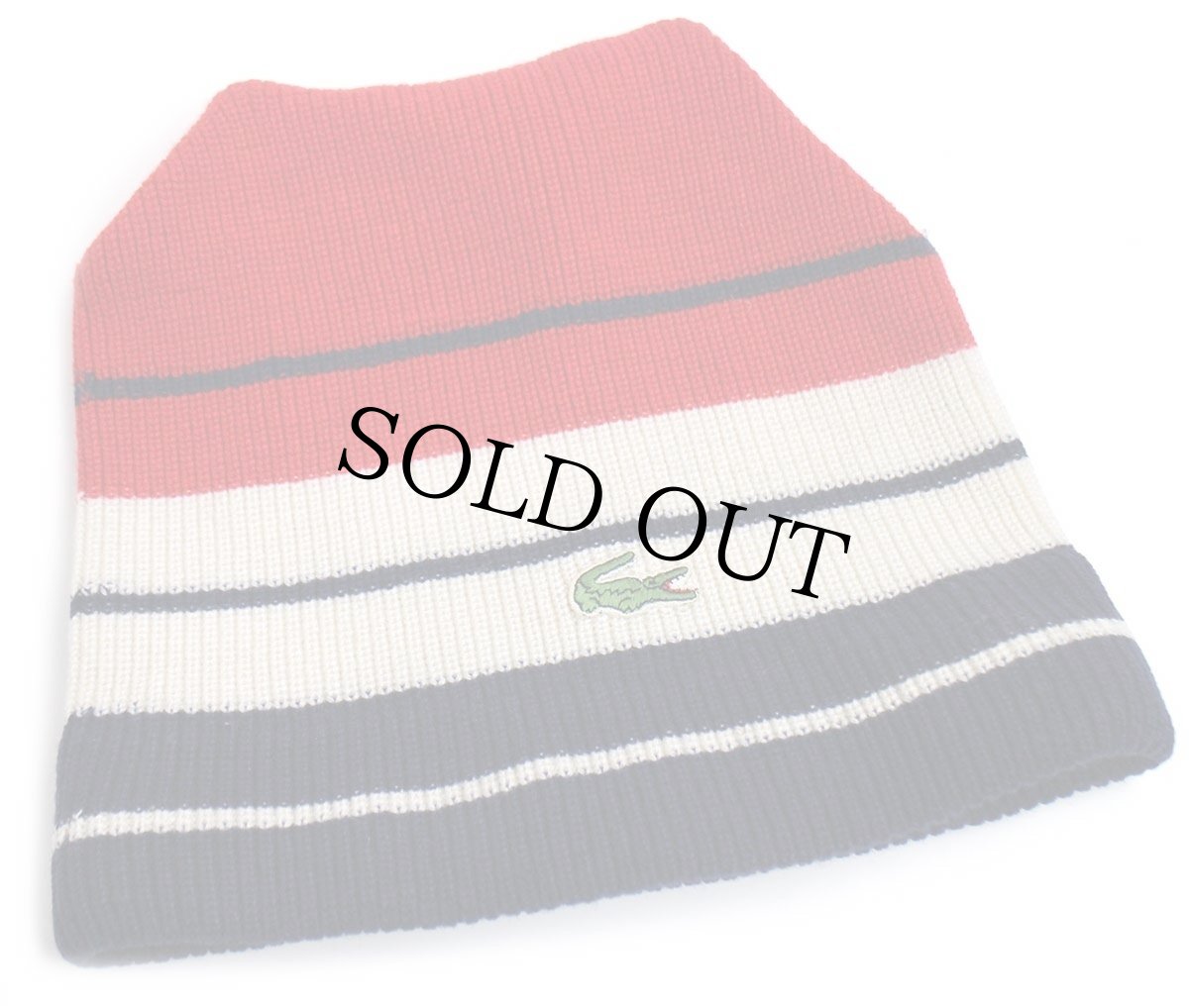 画像4: 70s フランス製 CHEMISE LACOSTE ラコステ マルチカラー 切り替え アクリル ニットキャップ★ニット帽 (4)