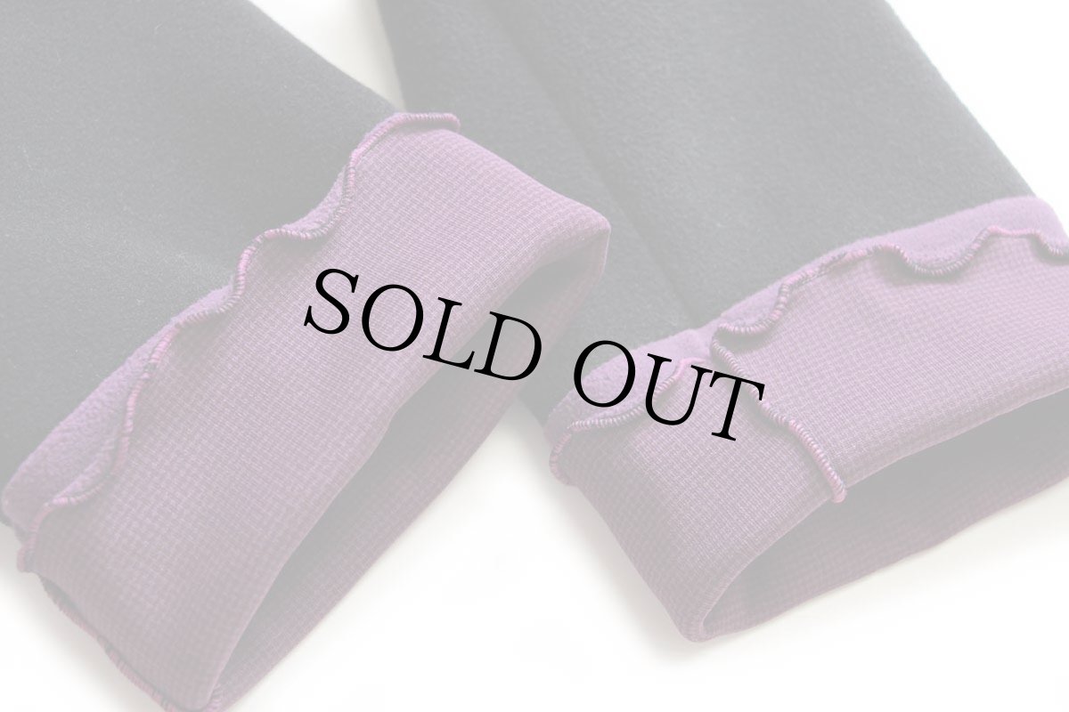 画像8: RED ROVER ショールカラー ツートン 切り替え POLARTEC フリース×ソフトシェル デザインコート パープル×ブラック L (8)