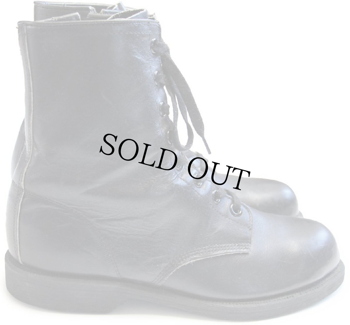 画像3: 80s MSD スチールトゥ サイドジップ 8ホール レザーブーツ 黒 (3)