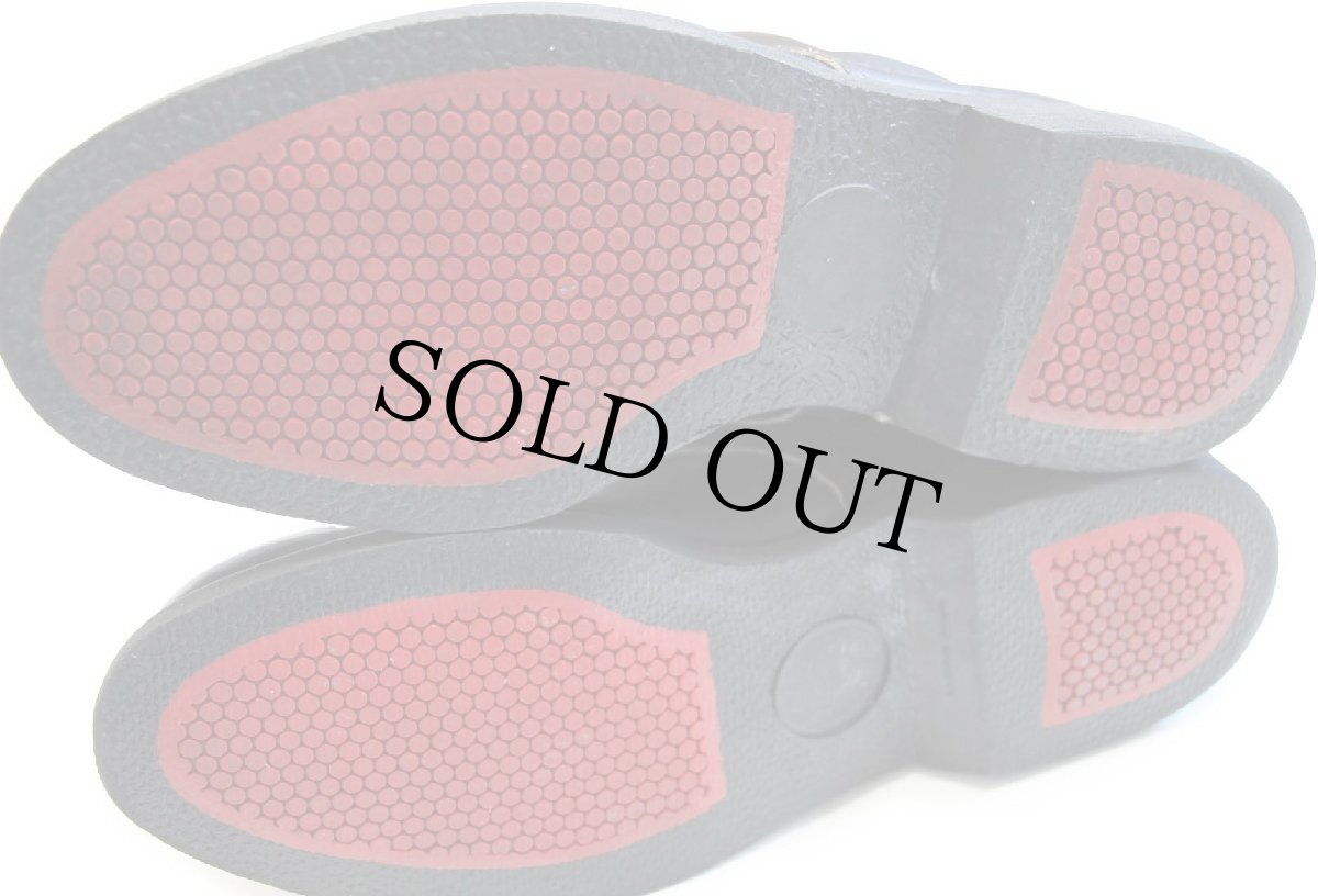 画像4: 80s MSD スチールトゥ サイドジップ 8ホール レザーブーツ 黒 (4)