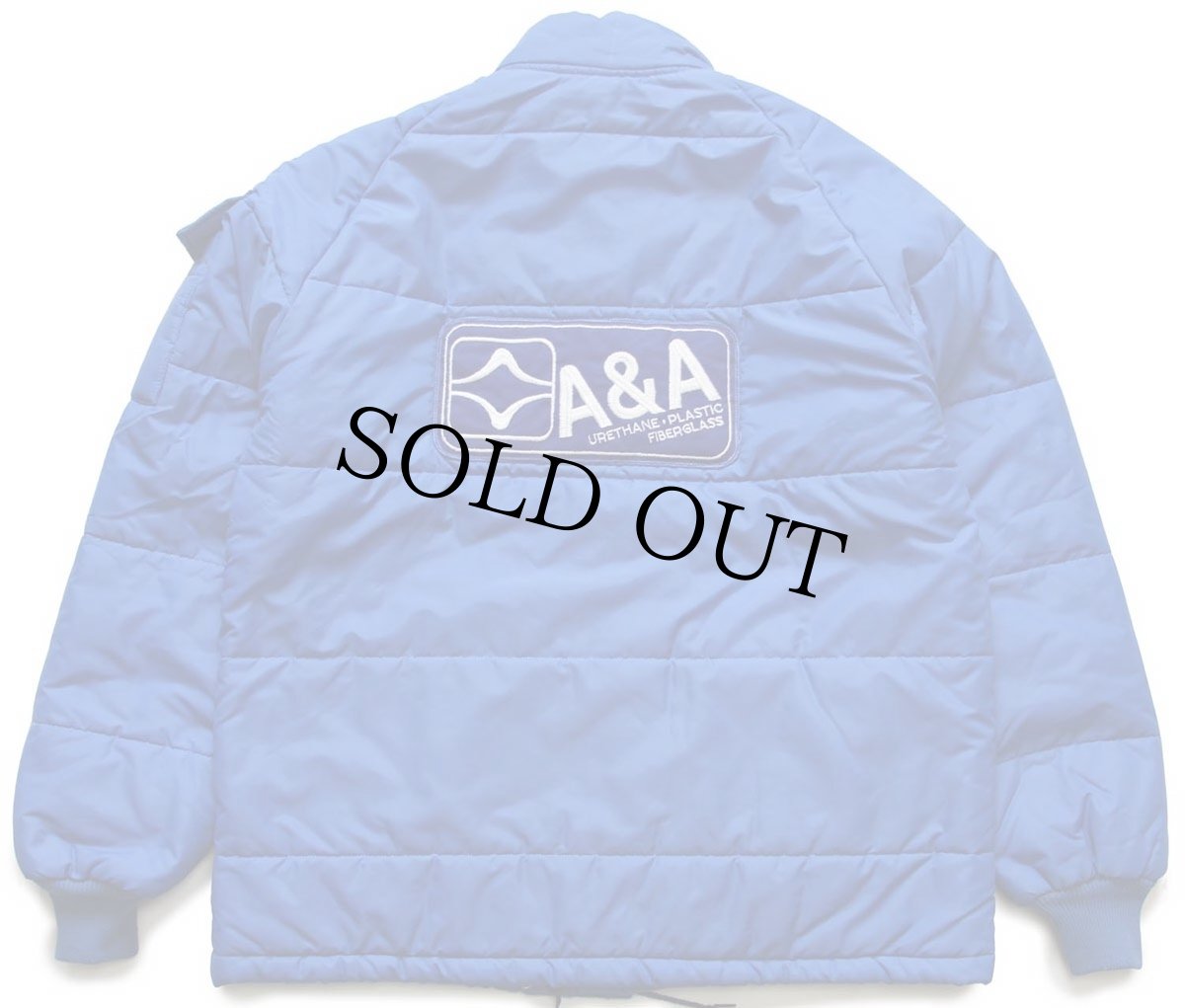 画像2: 70s Swingster A&A パッチ付き 中綿入り ナイロン レーシングジャケット 青 L (2)