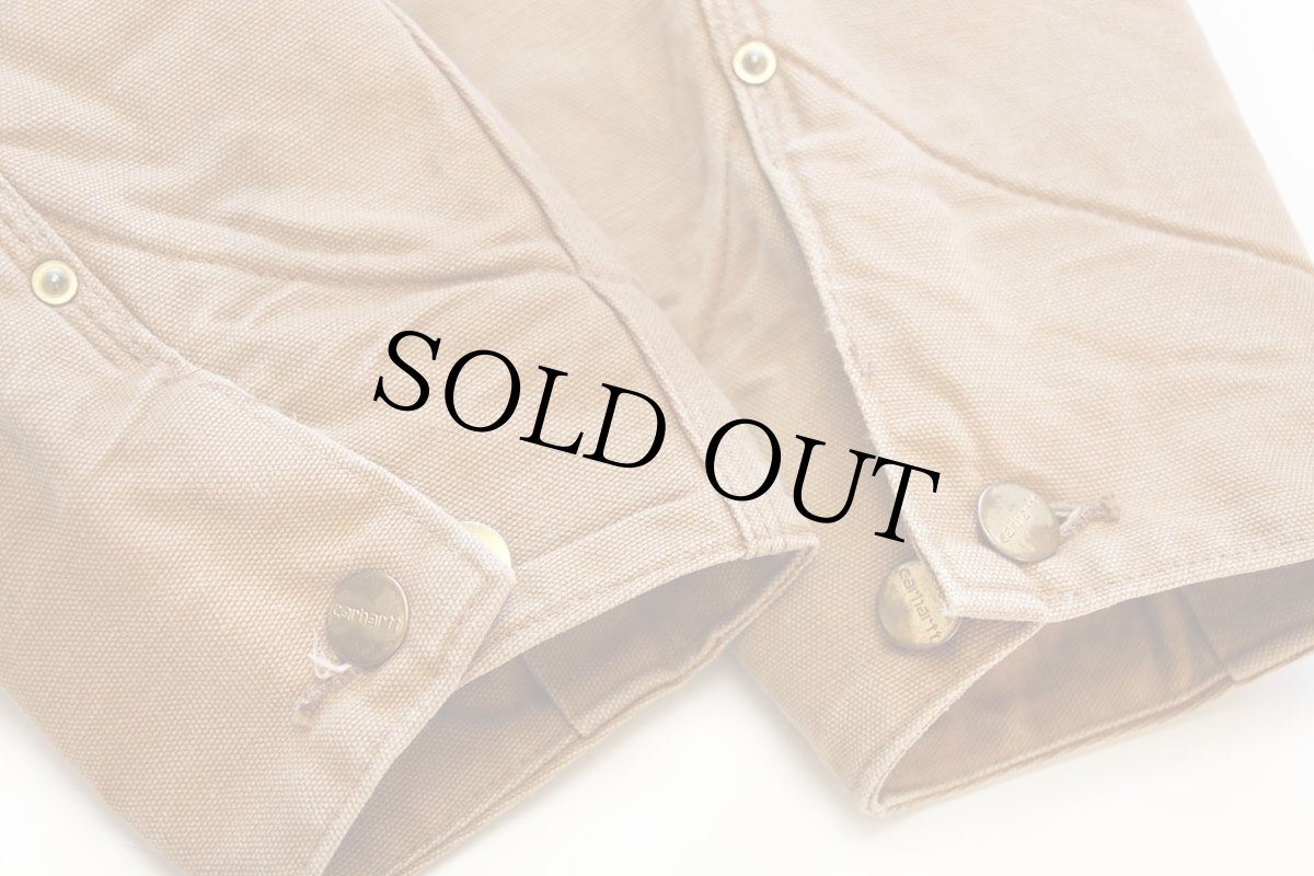 画像6: 80s carharttカーハート ブランケットライナー ダック地 チョアコート カバーオール 茶 (6)