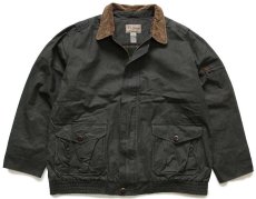画像1: 00s L.L.Bean タータンチェック ウールライナー ワックスコットン ジャケット オリーブドラブ XXL★特大 (1)