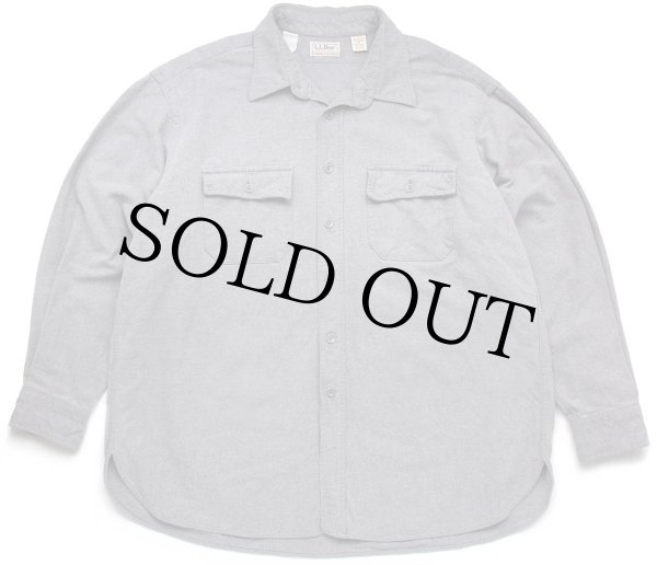 80s USA製 L.L.Bean CHAMOIS CLOTH SHIRT 無地 コットン シャモア