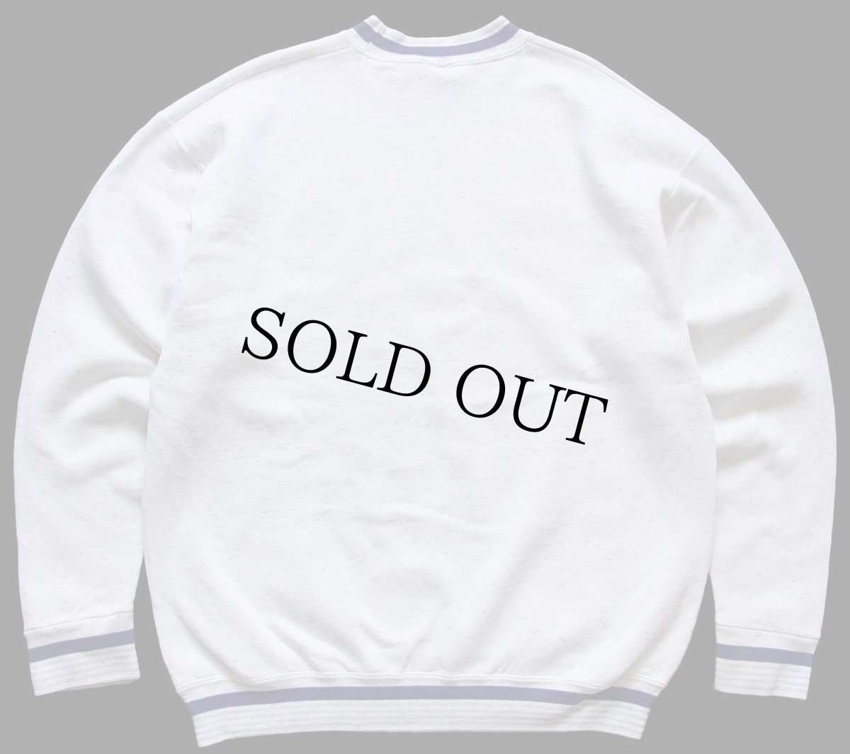 画像2: 90s USA製 TACO BELL タコベル ロゴ刺繍 リブライン スウェット 杢ホワイト XL (2)