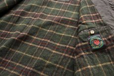 画像5: 00s L.L.Bean タータンチェック ウールライナー ワックスコットン ジャケット オリーブドラブ XXL★特大 (5)