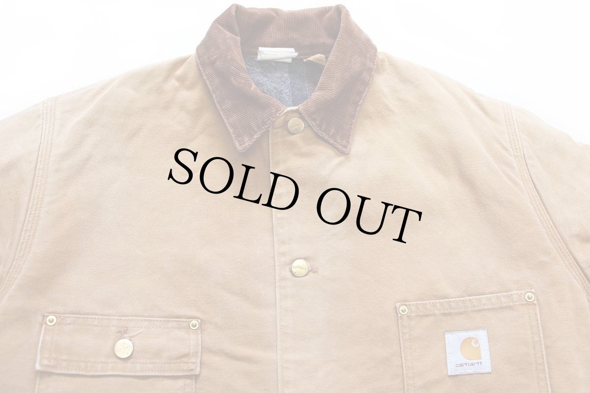 画像3: 80s carharttカーハート ブランケットライナー ダック地 チョアコート カバーオール 茶 (3)