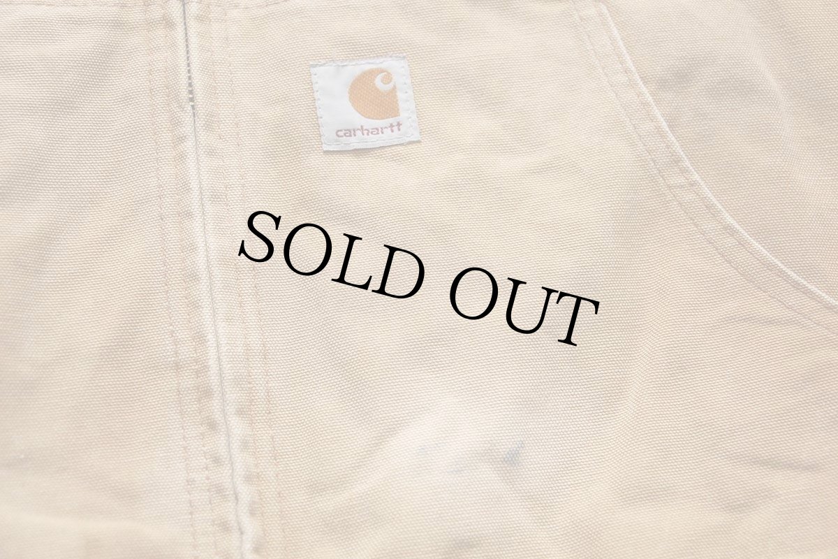 画像7: USA製 carharttカーハート 裏サーマル ダック地 アクティブジャケット パーカー 茶 フェード XL (7)