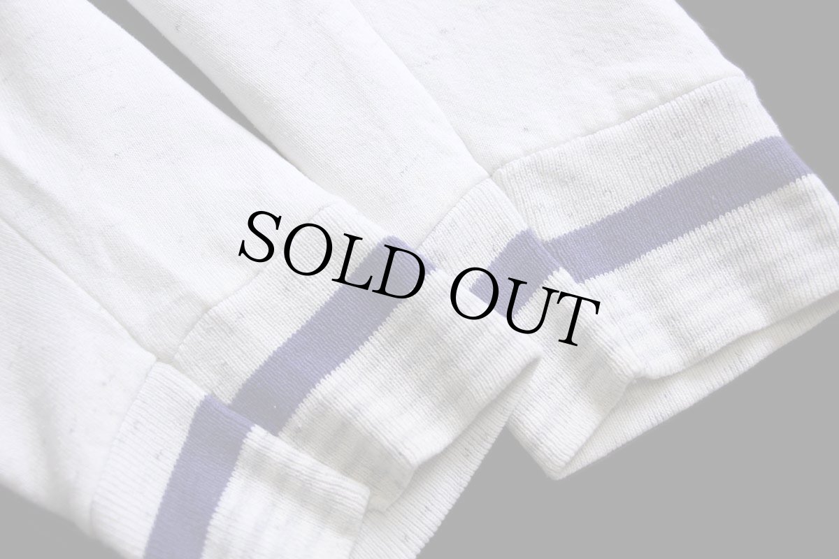 画像7: 90s USA製 TACO BELL タコベル ロゴ刺繍 リブライン スウェット 杢ホワイト XL (7)