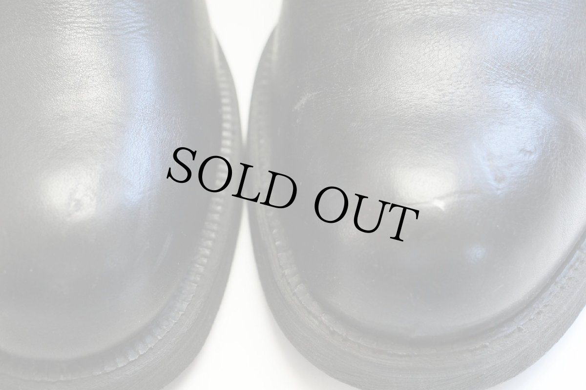 画像9: 80s MSD スチールトゥ サイドジップ 8ホール レザーブーツ 黒 (9)