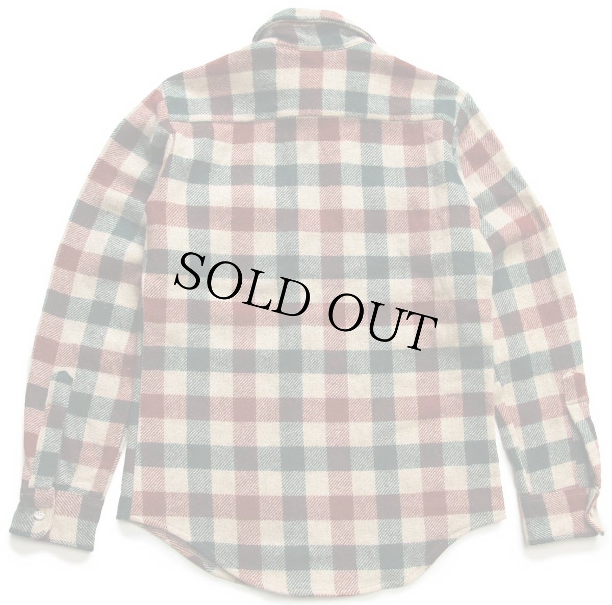 画像2: 80s USA製 STJOHN'SBAY ブロックチェック ウールシャツ 赤茶×緑×ベージュ S (2)