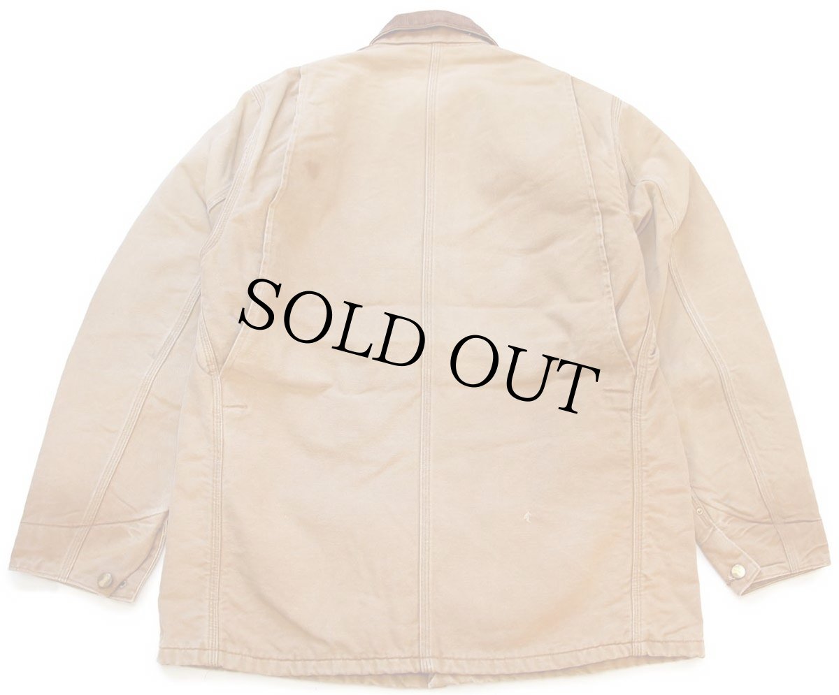 画像2: 80s carharttカーハート ブランケットライナー ダック地 チョアコート カバーオール 茶 (2)