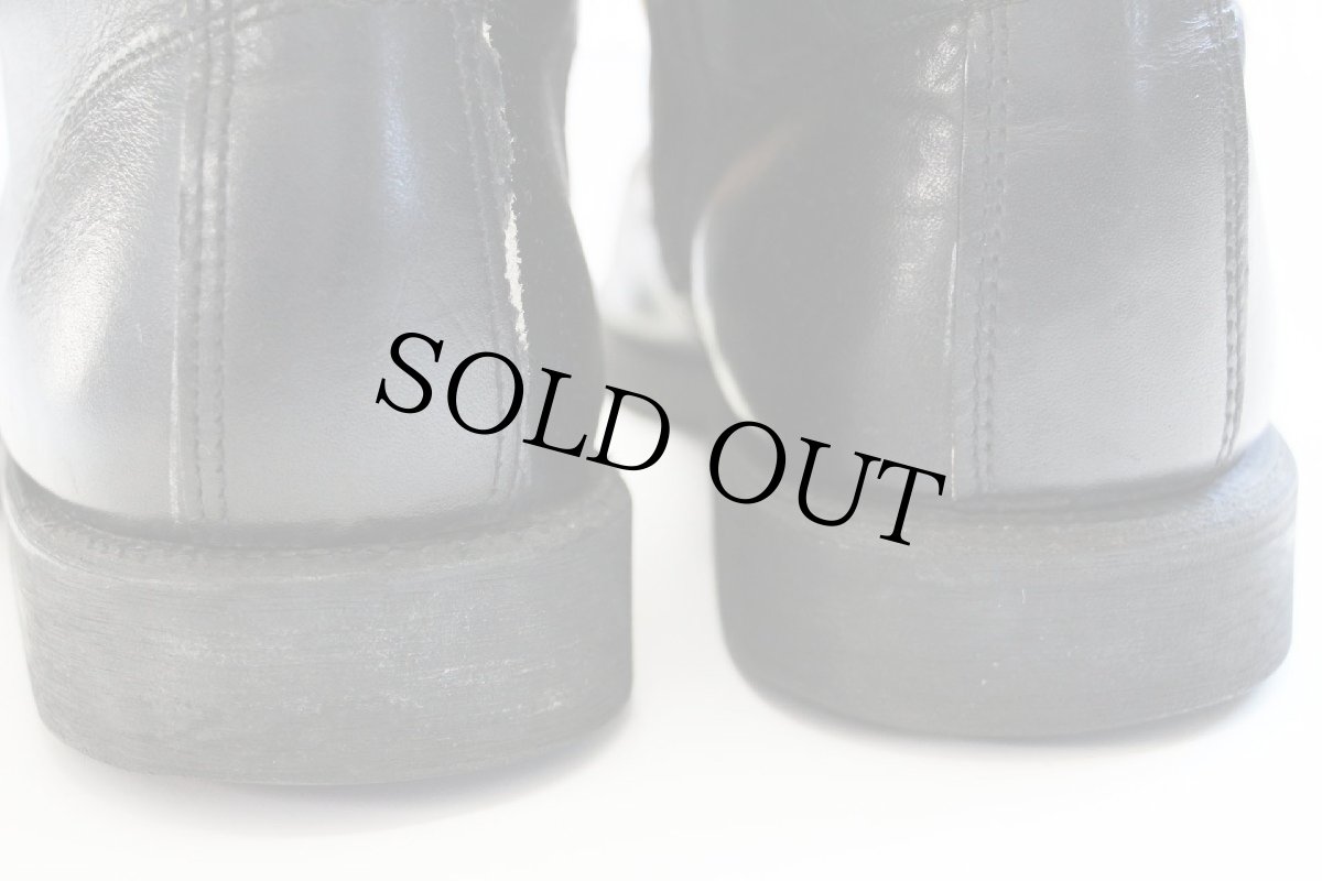 画像10: 80s MSD スチールトゥ サイドジップ 8ホール レザーブーツ 黒 (10)