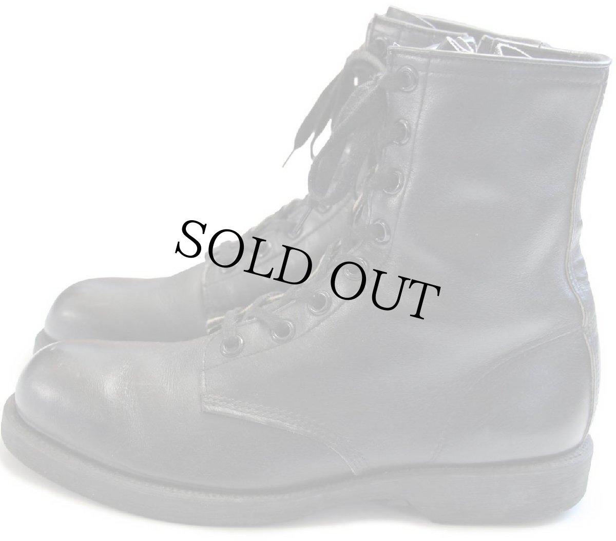 画像2: 80s MSD スチールトゥ サイドジップ 8ホール レザーブーツ 黒 (2)