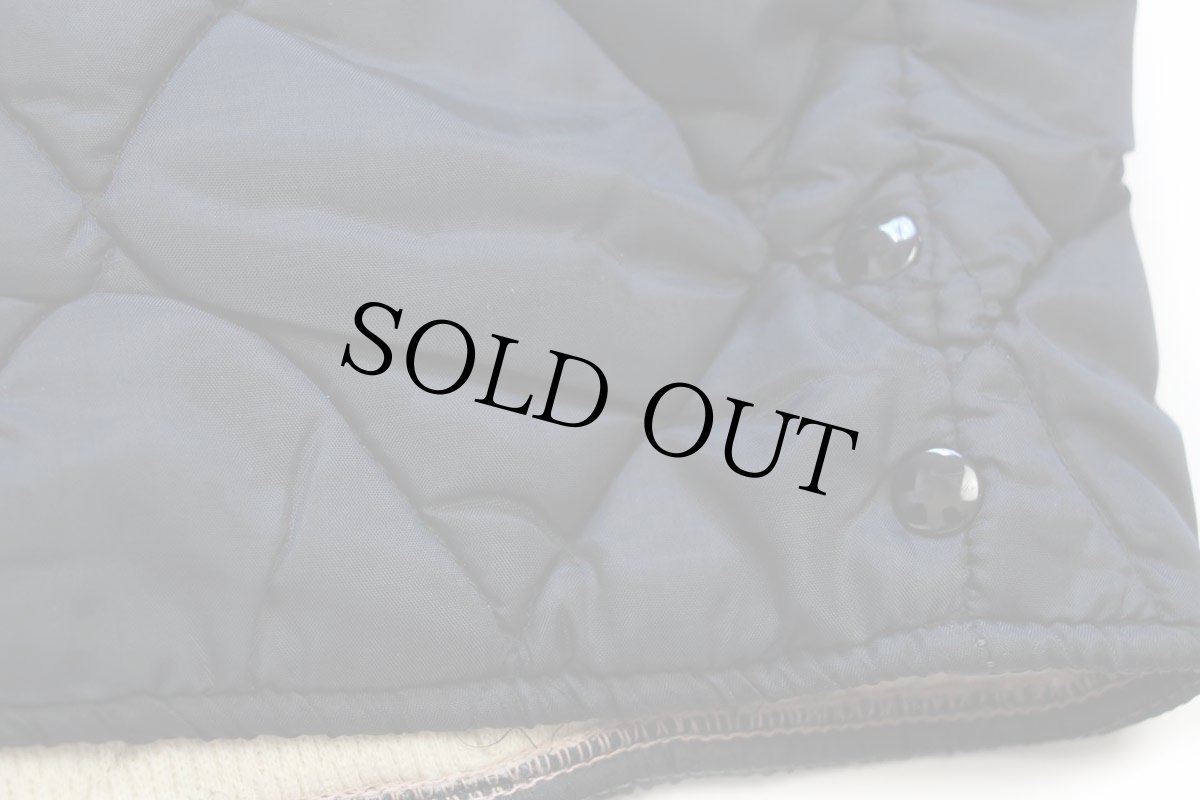 画像6: 60s UNKNOWN サーマルライナー ナイロン キルティングジャケット 黒 (6)