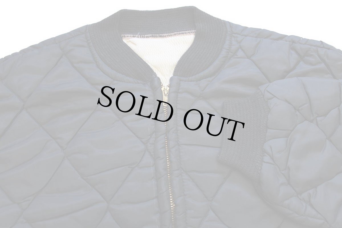 画像3: 60s UNKNOWN サーマルライナー ナイロン キルティングジャケット 黒 (3)