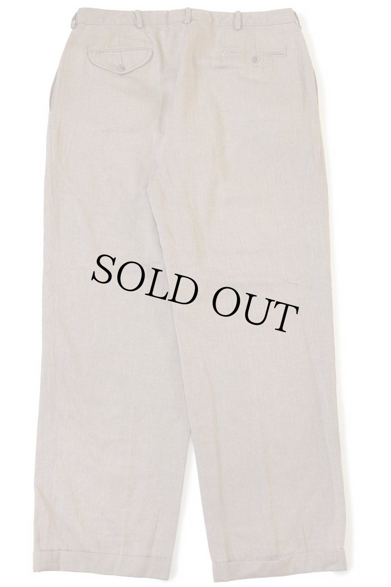 画像3: 90s ポロ ラルフローレン ツータック スラックス ヘリンボーン ウール×コットンパンツ w36 L32 (3)