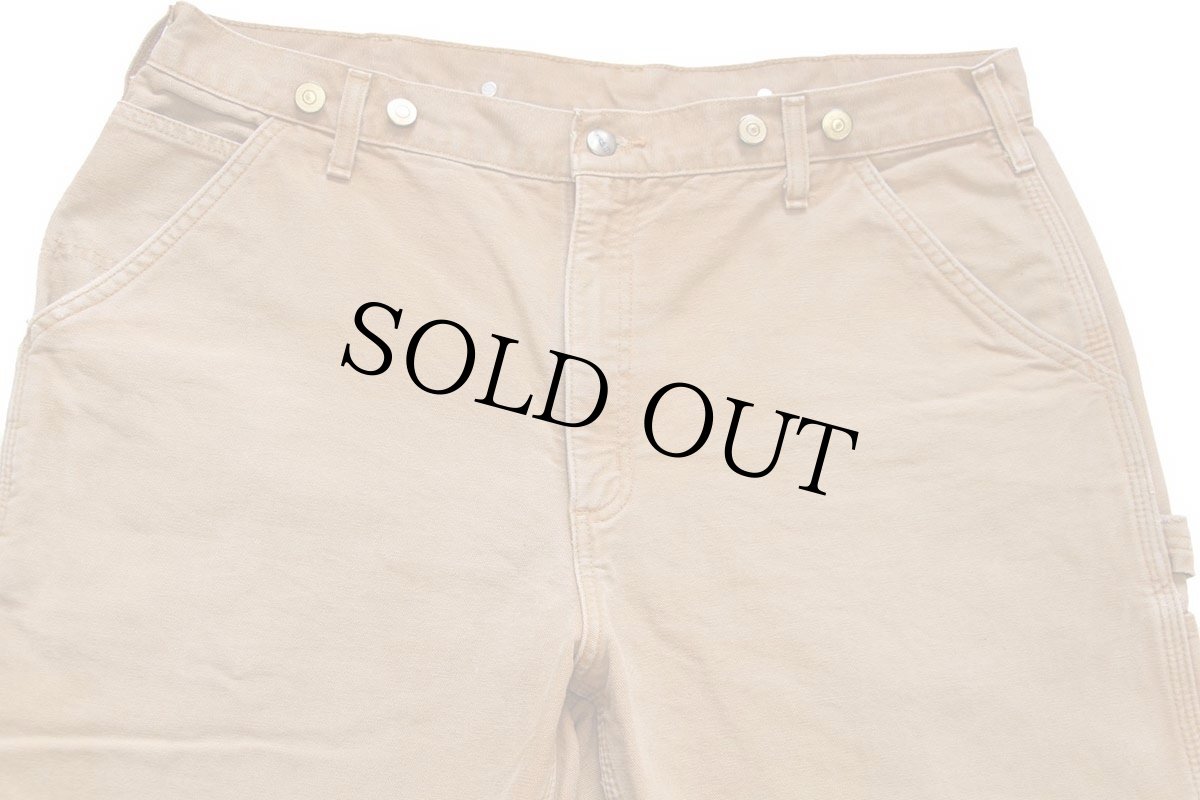 画像4: メキシコ製 carharttカーハート チェック ネルライナー ダック地 ペインターパンツ 茶 w38 L30 (4)