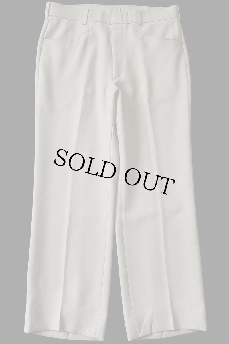 画像2: 80s USA製 Levi'sリーバイス ACTION SLACKS スラックス ポリエステルパンツ ベージュ w33★スタプレ (2)