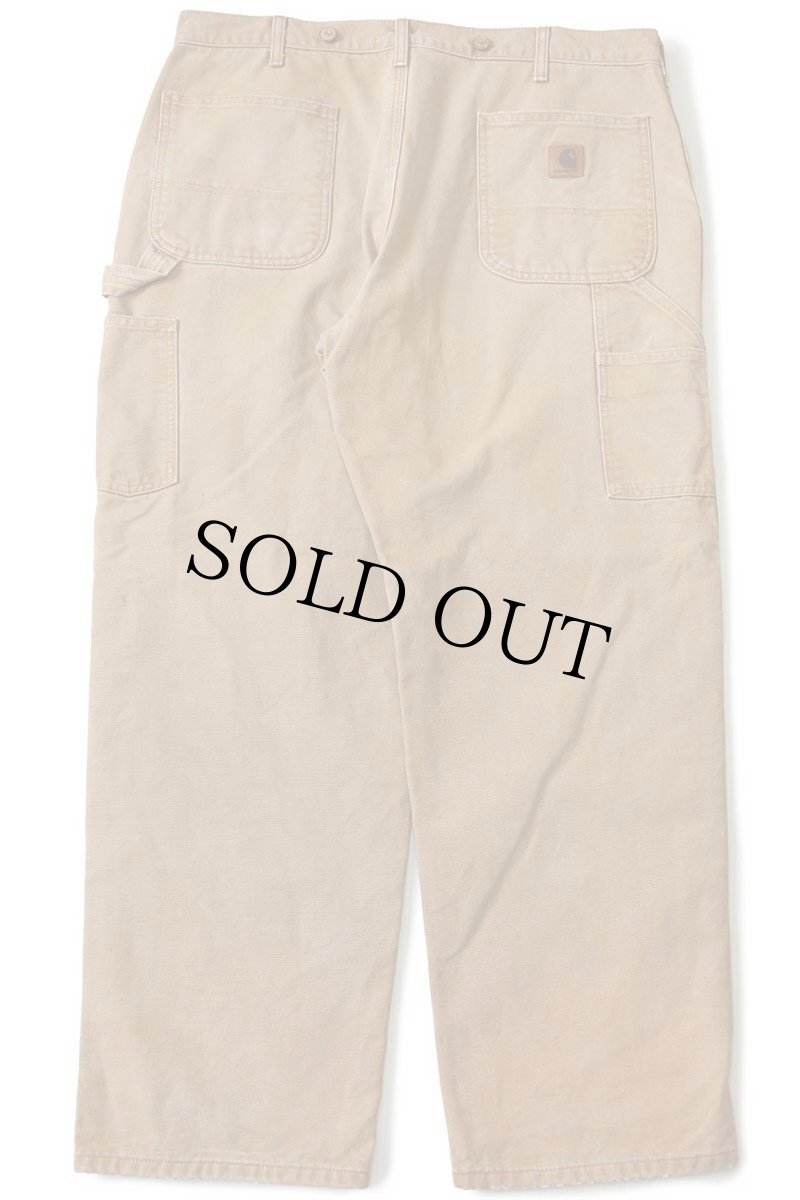 画像3: メキシコ製 carharttカーハート チェック ネルライナー ダック地 ペインターパンツ 茶 w38 L30 (3)