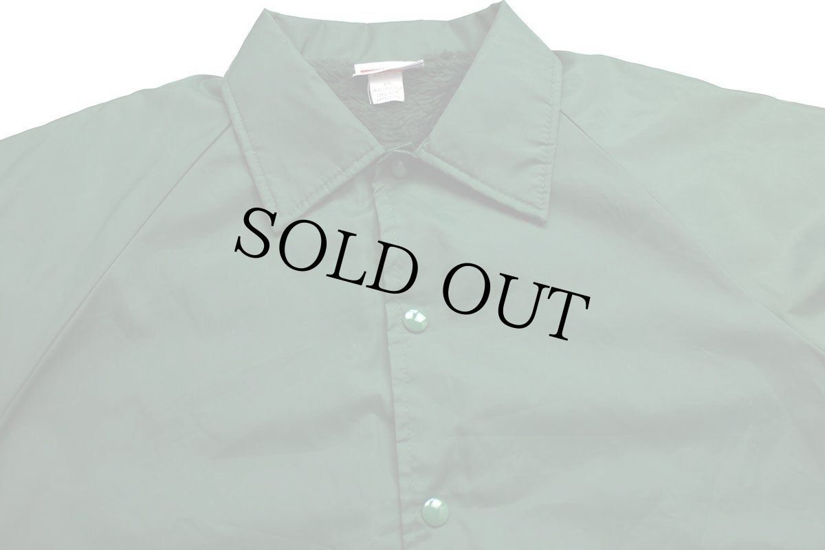 画像3: 90s USA製 HARTWELL 無地 ボアライナー ナイロン コーチジャケット 緑 L (3)