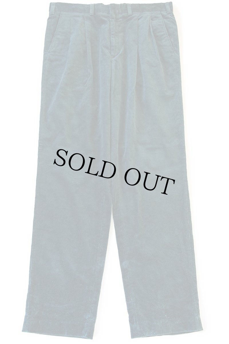 画像2: 00s EddieBauerエディーバウアー ツータック 太畝 コーデュロイパンツ 深緑 w38★スラックス (2)