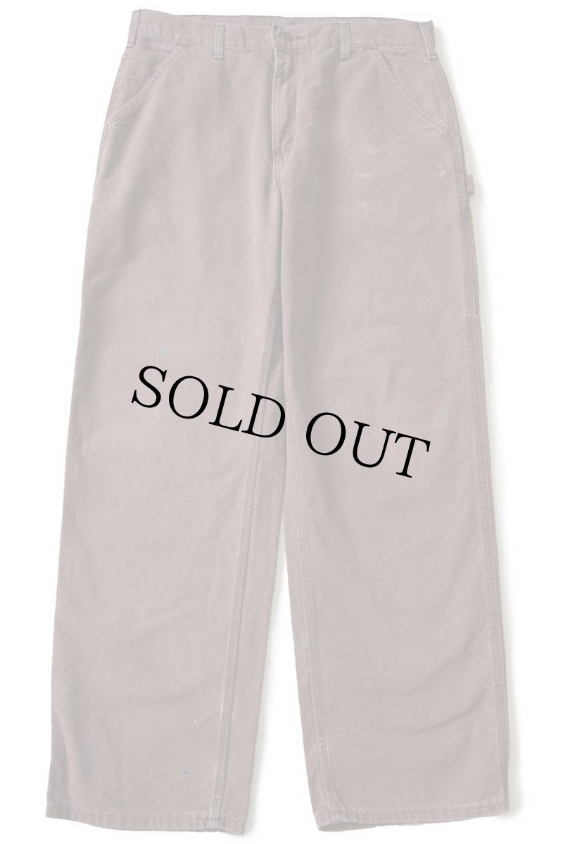 画像2: 00s メキシコ製 carharttカーハート ペンキ飛び ダック地 ペインターパンツ チェスナットブラウン フェード w36 L32 (2)