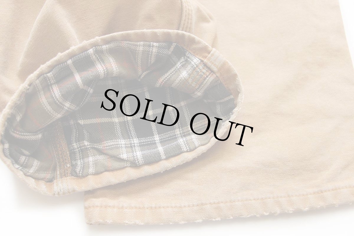 画像7: メキシコ製 carharttカーハート チェック ネルライナー ダック地 ペインターパンツ 茶 w38 L30 (7)