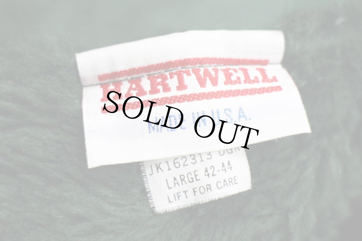 画像4: 90s USA製 HARTWELL 無地 ボアライナー ナイロン コーチジャケット 緑 L (4)