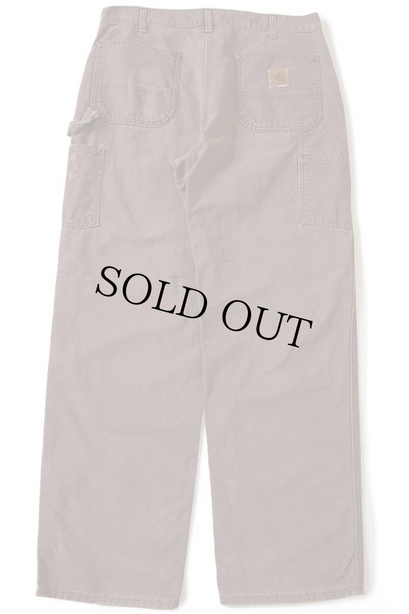 画像3: 00s メキシコ製 carharttカーハート ペンキ飛び ダック地 ペインターパンツ チェスナットブラウン フェード w36 L32 (3)