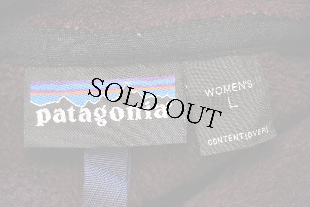 画像4: 00s ポルトガル製 patagoniaパタゴニア R2 POLARTEC フリースジャケット ワインレッド W-L★刺繍ロゴ (4)