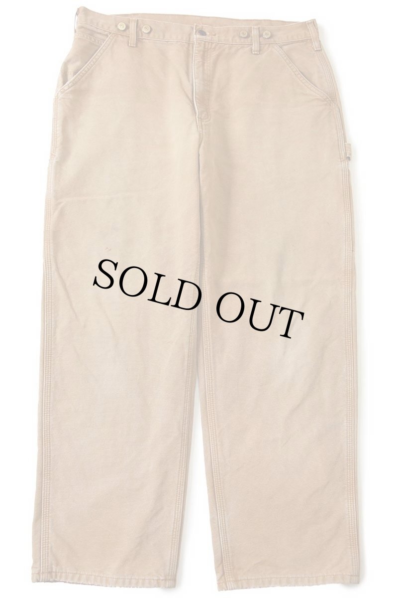 画像2: メキシコ製 carharttカーハート チェック ネルライナー ダック地 ペインターパンツ 茶 w38 L30 (2)