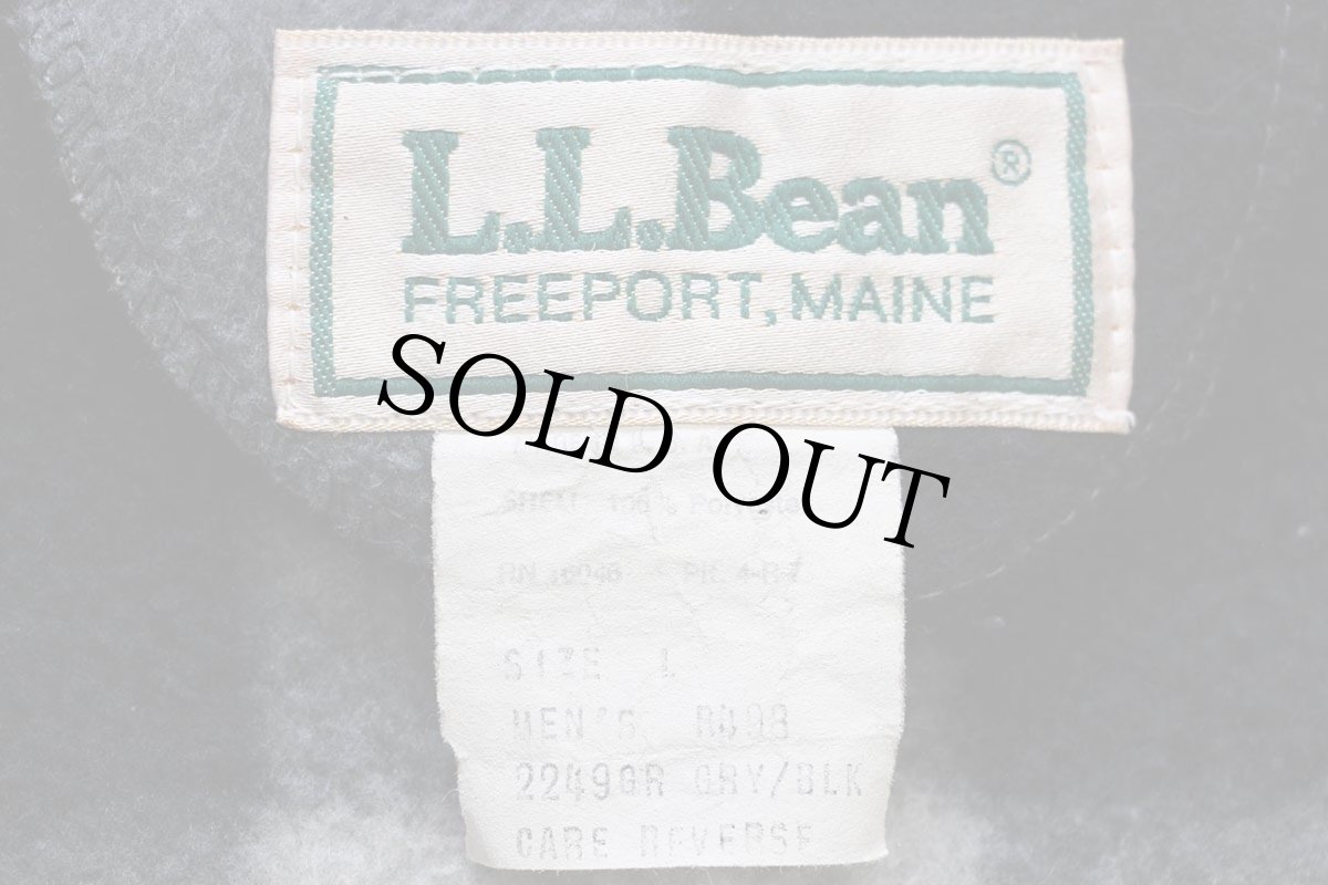 画像4: 80s USA製 L.L.Bean バッファローチェック フリースジャケット グレー×黒 L (4)