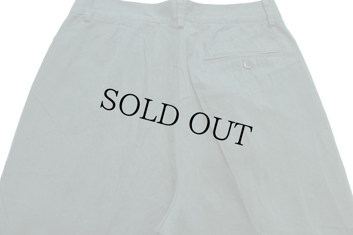 画像5: デッドストック★90s イタリア製 SISLEY ワンタック スラックス コットン×レーヨン パンツ 深緑 32 (5)