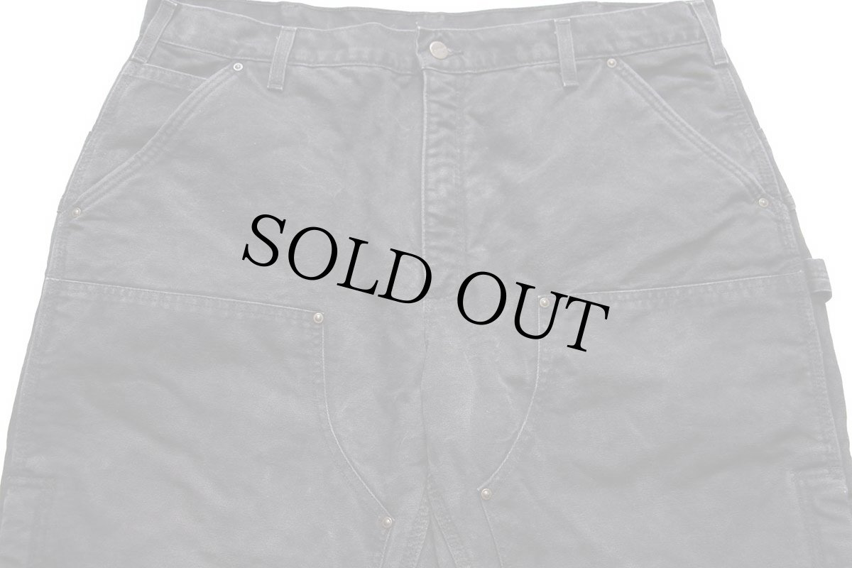 画像4: 00s メキシコ製 carharttカーハート キルティングライナー ダブルニー ダック地 ペインターパンツ 黒 w38 L30 (4)